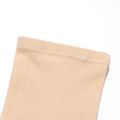 Kid Girl Textured Scallop Cuff Solid Color Leggings Beige
