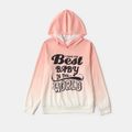 Gradient Letter Print Long-sleeve Hooded  for Mom and Me Pink