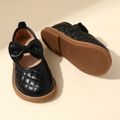 Toddler / Kid Quilted Solid Color Bow Decor Velcro Shoes Black