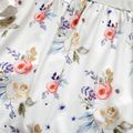 2-piece Toddler Girl Floral Print Long-sleeve Top and Dark Blue Leggings set Multi-color