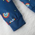 Toddler Boy Rainbow Stars Print Elasticized Pants Bluish Grey