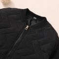 Kid Boy 100% Cotton Textured Zipper Bomber Jacket Coat Black
