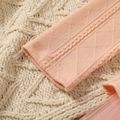 Kid Girl Cable Knit Textured Peplum Mesh Design Sweater Pink