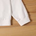 2-piece Kid Girl Letter Print White Sweatshirt and Space Print Pants Set White
