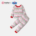 Peppa Pig Family Matching Christmas Tree and Reindeer Top and Pants Pajamas Sets Red image 4