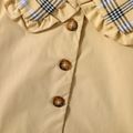 Toddler Plaid Lapel Collar Button Design Jacket Coat Khaki
