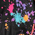 2-piece Kid Boy Painting Print Hoodie Sweatshirt and Pants Set Black