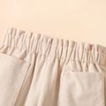 Toddler Girl 100% Cotton Solid Color Straight Paperbag Pants Apricot