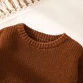 Baby Solid Long-sleeve Knitted Sweater Pullover Coffee image 3