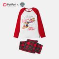 PAW Patrol Christmas HoHoHo Family Matching Pajamas Top and Plaid Pants Sets Red