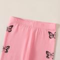 Kid Girl Butterfly Print Elasticized Leggings Pink