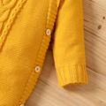 Baby Boy/Girl Solid Long-sleeve Knitted Sweater Jumpsuit Yellow