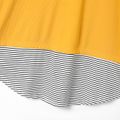 Women Plus Size Elegant Stripe Colorblock Drawstring Hoodie Sweatshirt Yellow