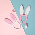 Rabbit Ear Plush Headband for Girls Light Pink