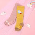 Baby / Toddler Cartoon Rainbow Spaceship Print Thick Stockings Yellow