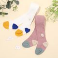 Toddler / Kid Colorblock Daisy Embroidered Pantyhose Tights White