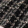 2-piece Elegant Kid Girl Ruffled Mock Neck Long-sleeve Tee and Plaid Tweed A-line Skirt Set Black image 5