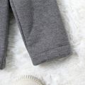 Kid Boy/Kid Girl Double Breasted Lapel Collar Fleece Lined Jacket Coat Dark Grey image 5
