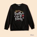 Family Matching Letter Print Round Neck Long-sleeve Sweatshirts Multi-color