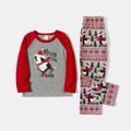 Christmas Penguin and Letter Print Family Matching Raglan Long-sleeve Pajamas Sets (Flame Resistant) ColorBlock