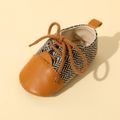 Baby / Toddler chevron Striped Pattern Lace-up Prewalker Shoes Ginger