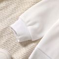 2-piece Kid Girl Letter Print Fleece Lined Hoodie Sweatshirt and Solid Color Pants Set White image 5