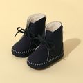 Baby / Toddler Top-stitching Royal Blue Fleece-lining Prewalker Shoes Royal Blue