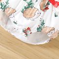 Baby Girl Plants Print Long-sleeve Hollow Out Ruffle Bowknot Romper White