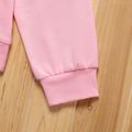 2-piece Kid Girl Letter Print Colorblock Hoodie Sweatshirt and Pants Casual Set Pink