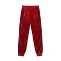 Dark Red Casual Velvet Sweatpants Running Joggers for Mom and Me darkred