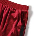 Dark Red Casual Velvet Sweatpants Running Joggers for Mom and Me darkred