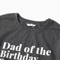 Letter Print Dark Grey Crewneck Long-sleeve Sweatshirts for Dad and Me Dark Grey