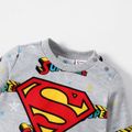 Superman Baby Boy Big Logo and Stars Pullover Sweatshirt Grey