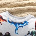 2-piece Toddler Boy Animal Dinosaur Print Pullover Sweatshirt and Pants Casual Set Light Grey image 4