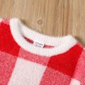Toddler Girl/Boy Casual Plaid Sweater Red/White