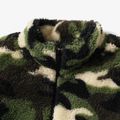 Camouflage Thickened Fuzzy Fleece Long-sleeve Zip Jackets for Mom and Me Multi-color