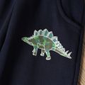 2pcs Dinosaur Allover Long-sleeve Army Green Pullover Top and Dark Blue Pants Toddler Set Army green