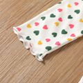 Kid Girl Cherry/Heart Print Lettuce Trim Mock Neck Long-sleeve Tee Creamy White