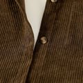 camisa de veludo cotelê de manga comprida com design de botão de gola de lapela kid boy de cor sólida (camiseta em camadas não incluída) Café image 3
