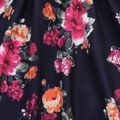 2-piece Kid Girl Floral/Leopard Print Long-sleeve Dress and Fuzzy Vest Coat Set Pink