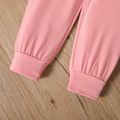 2-piece Toddler Girl 100% Cotton Ruffled Pink Pullover Sweatshirt and Pants Set Pink
