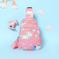 Toddler / Kid Unicorn Dinosaur Pattern Chest Bag Sling Bag Pink image 1
