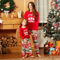 Christmas Gnome and Letter Print Red Family Matching Long-sleeve Pajamas Sets (Flame Resistant) Red/White