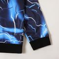 2-piece Kid Boy Color block Allover Print Sweatshirt and Pants Casual Set Black