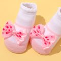 2 unidades de meias de bebê com decoração em laço para bebê Vermelho