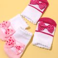 Pack de 2 calcetines decorativos con lazo para bebé Rojo