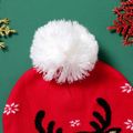 chapéu de natal decoração com pompons chapéus gorro de malha quente para mamãe e eu vermelho branco image 4