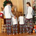 Christmas Plaid Reindeer Print Family Matching Grey Raglan Long-sleeve Pajamas Sets (Flame Resistant) Light Grey