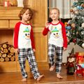 Christmas Snowman Face Print Family Matching Long-sleeve Pajamas Sets (Flame Resistant) Black/White/Red