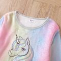 2-piece Kid Girl Unicorn Embroidered Tie Dye Long-sleeve Tee and Pants Casual Set Multi-color